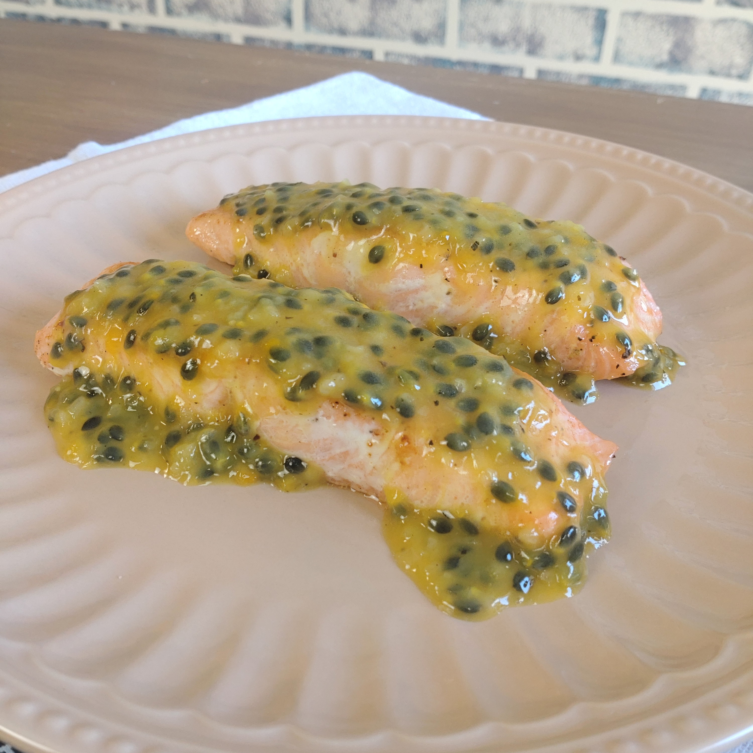 salmao maracuja - Salmão ao molho de maracujá