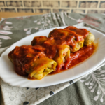 Bacalhau no forno com purê de ervilhas